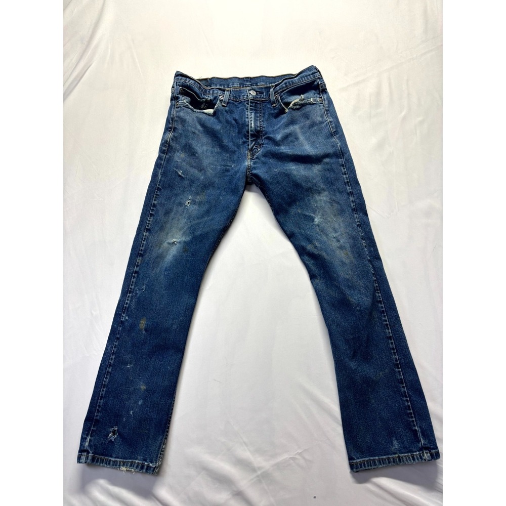 Levi's Jeans Mens 33 Blue Medium Wash Denim Cotton Logo‎ Straight Leg Streetwear
